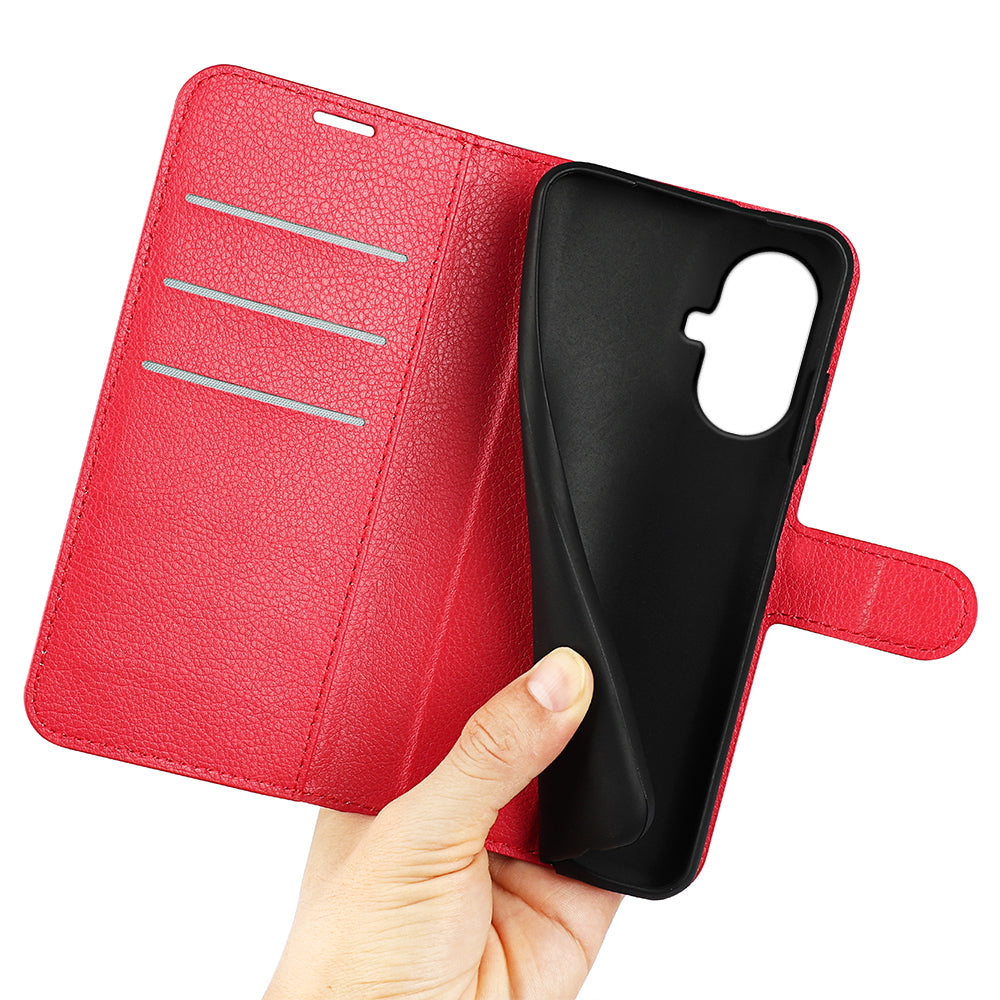 Til Realme 10 Pro 5G Litchi Texture PU-læderstativ tegnebog Telefoncover Fuld beskyttelse Flip Anti-ridse telefoncover Til Realme 10 Pro 5G Litchi Texture PU-læderstativ tegnebog Telefoncover Fuld beskyttelse Flip Anti-ridse telefoncover